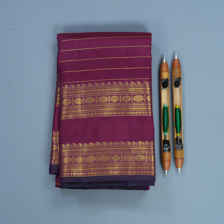 Hayagrivas Handloom Purple Kanjivaram Silk Saree KBF836H7-3