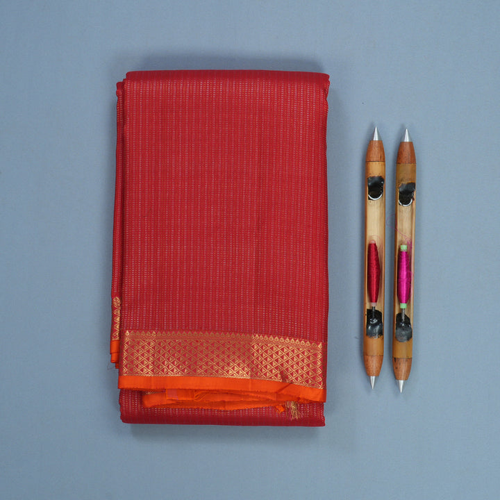 Hayagrivas Handloom Red Kanjivaram Silk Saree KBF836H7-4