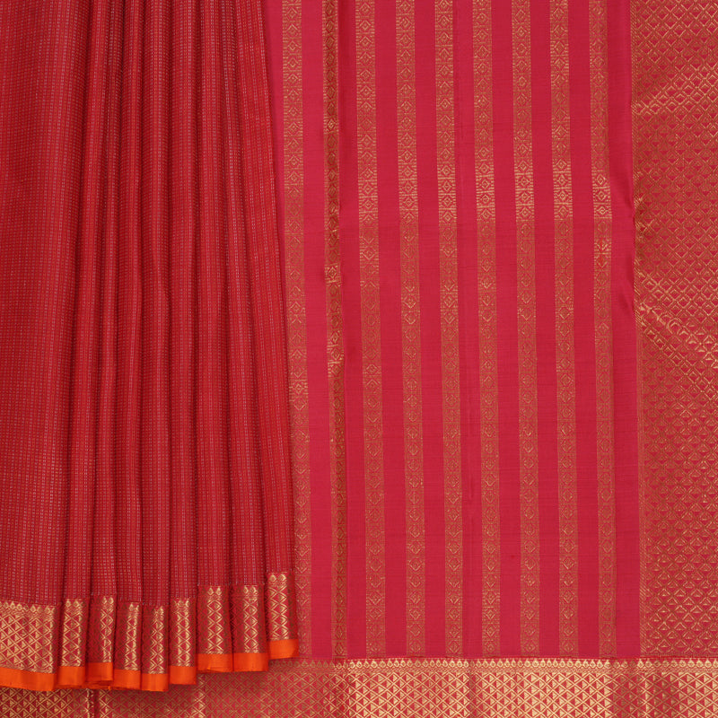 Hayagrivas Handloom Red Kanjivaram Silk Saree KBF836H7-4