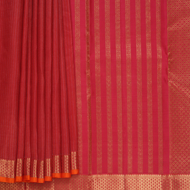 Hayagrivas Handloom Red Kanjivaram Silk Saree KBF836H7-4