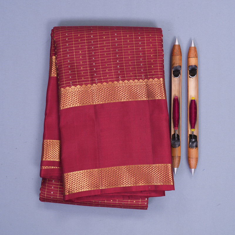 Hayagrivas Handloom Maroon Kanjivaram Silk Saree KBF836H8-1