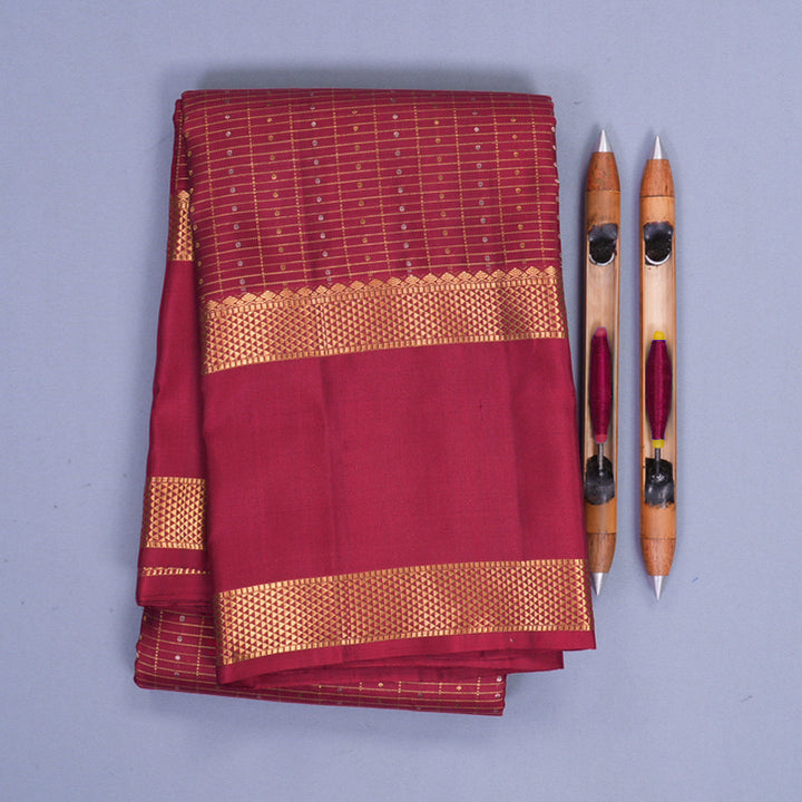 Hayagrivas Handloom Maroon Kanjivaram Silk Saree KBF836H8-1