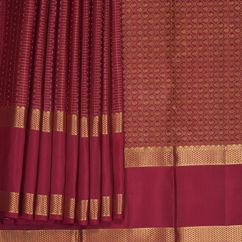 Hayagrivas Handloom Maroon Kanjivaram Silk Saree KBF836H8-1