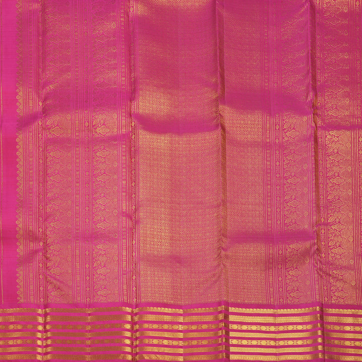 Hayagrivas Handloom Rani Pink Kanjivaram Silk Saree KBF836H8-2