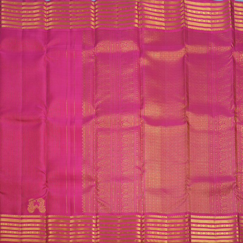 Hayagrivas Handloom Rani Pink Kanjivaram Silk Saree KBF836H8-2