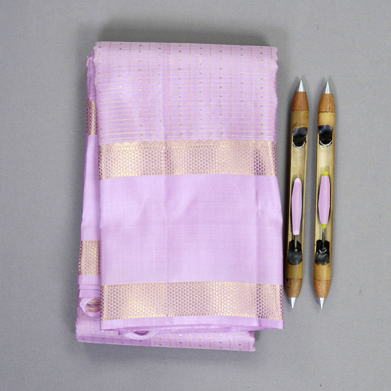 Hayagrivas Handloom Lilac Kanjivaram Silk Saree KBF836H8-3