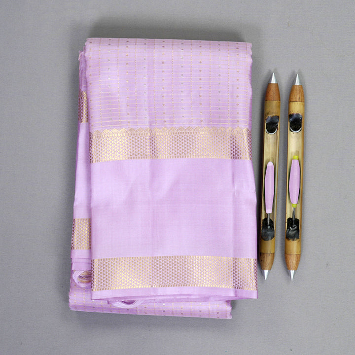 Hayagrivas Handloom Lilac Kanjivaram Silk Saree KBF836H8-3