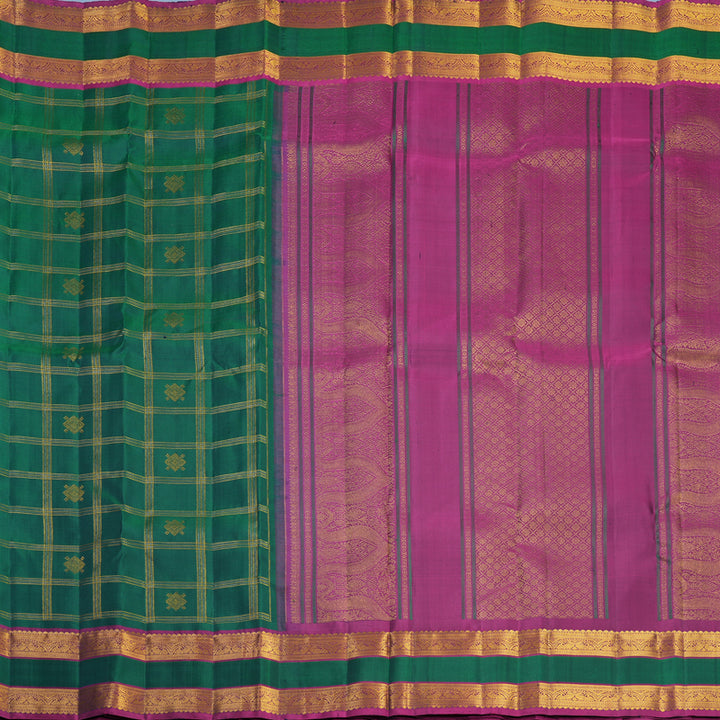Hayagrivas Handloom Green Kanjivaram Silk Saree KBF836H9-1
