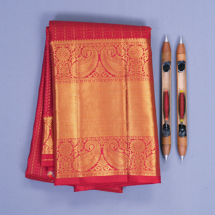Hayagrivas Handloom Red Kanjivaram Silk Saree KBF836H9-2