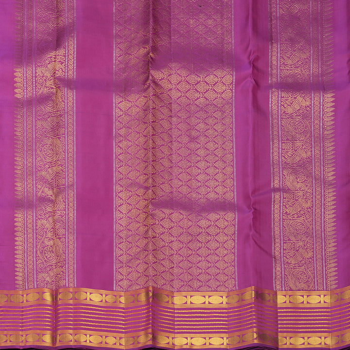 Hayagrivas Handloom Wine Purple Kanjivaram Silk Saree with Magenta Border KBF836H9-3