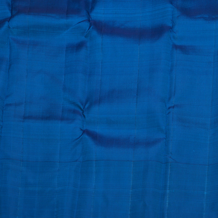 Hayagrivas Handloom Blue-Green Kanjivaram Silk Saree with Peacock Blue Border KBF837H2-3