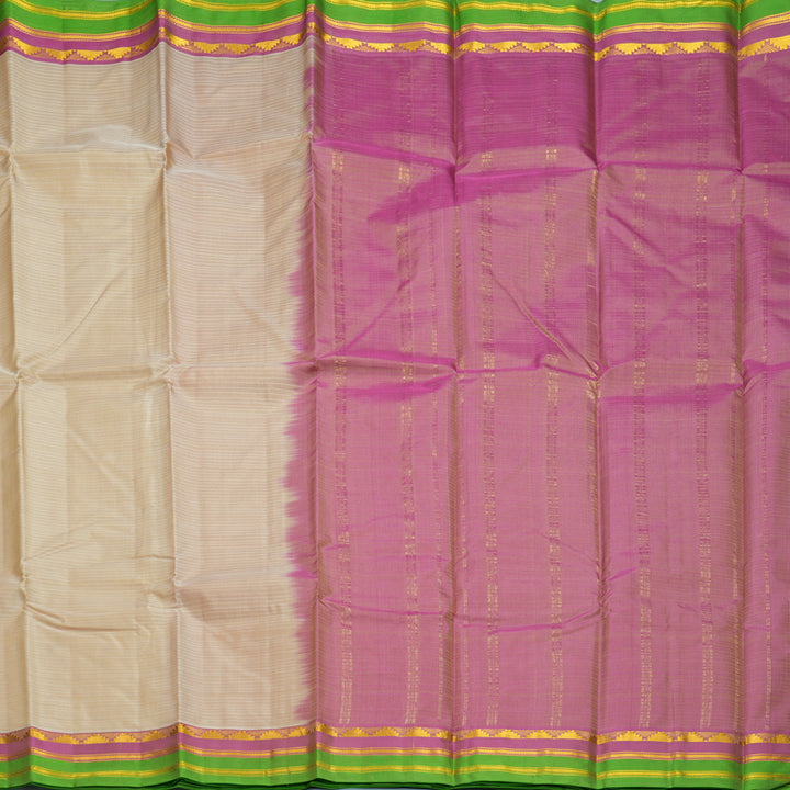 Hayagrivas Handloom Beige Kanjivaram Silk Saree KBF838H1-1