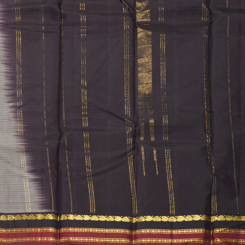 Hayagrivas Handloom Grey Kanjivaram Silk Saree KBF838H1-14