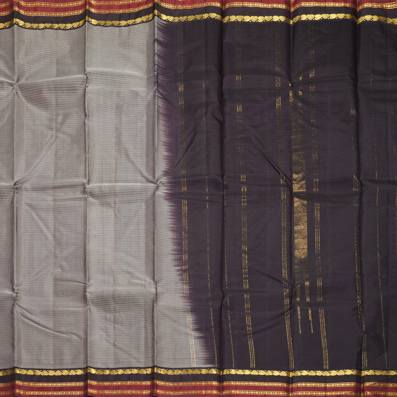 Hayagrivas Handloom Grey Kanjivaram Silk Saree KBF838H1-14