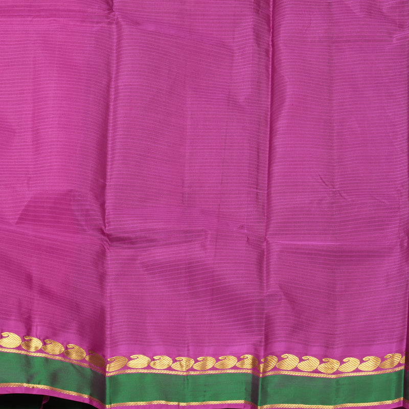 Hayagrivas Handloom Manthalir Green Kanjivaram Silk Saree with Aqua Green Border KBF838H1-8