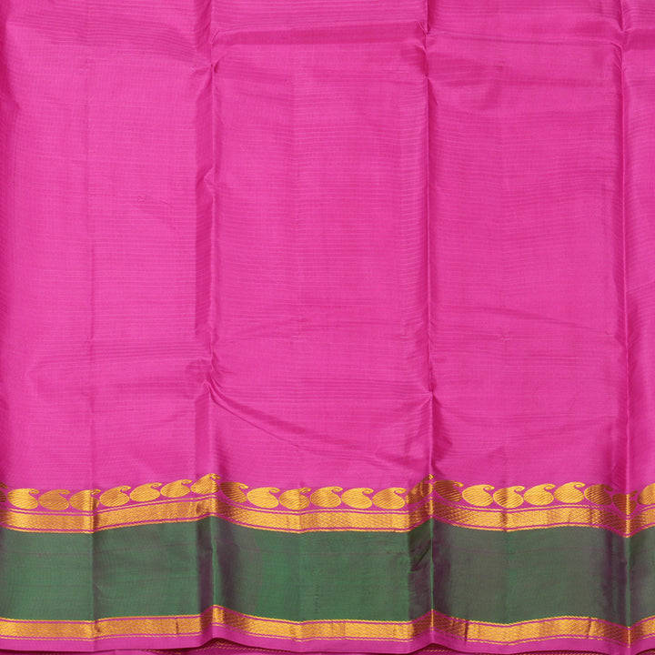 Hayagrivas Handloom Orangish-Pink Kanjivaram Silk Saree with Mayilkazhuthu Border KBF838H2-1
