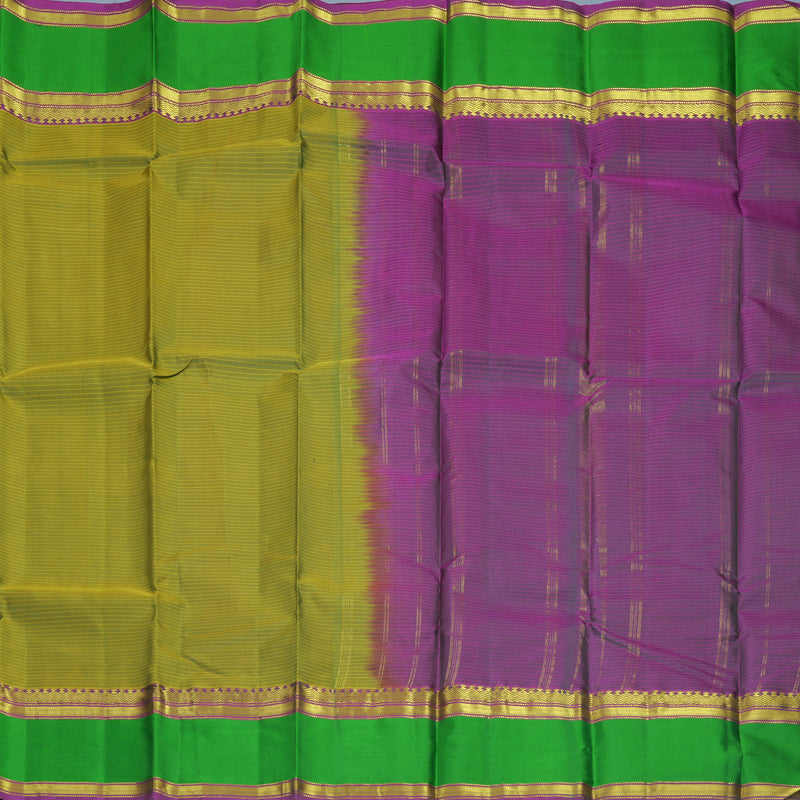 Hayagrivas Handloom Sampanga Green Kanjivaram Silk Saree with Parrot Green Border KBF838H2-11