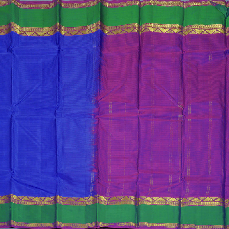 Hayagrivas Handloom Royal Blue Kanjivaram Silk Saree with Aqua Green Border KBF838H2-13