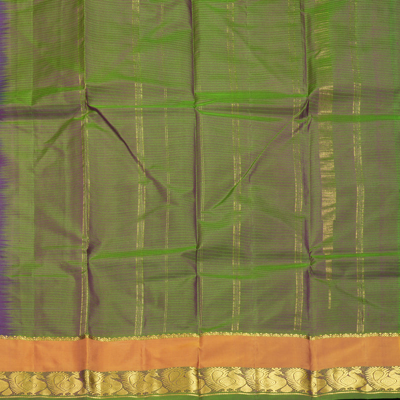 Hayagrivas Handloom Purple Kanjivaram Silk Saree with Orange &amp; Manthalir Border KBF838H2-2