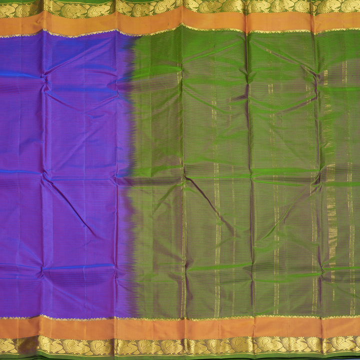 Hayagrivas Handloom Purple Kanjivaram Silk Saree with Orange &amp; Manthalir Border KBF838H2-2