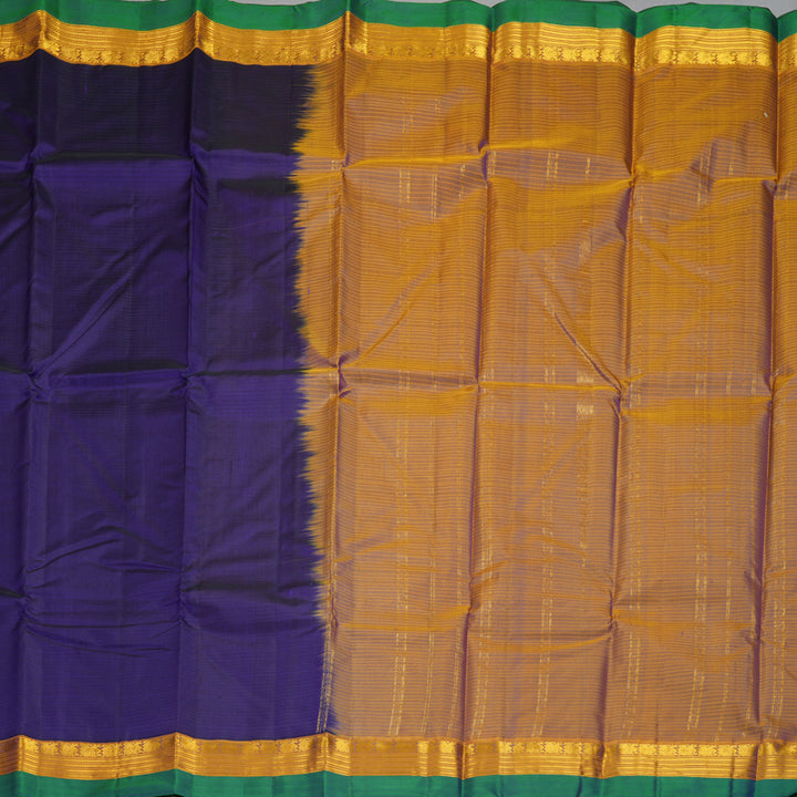 Hayagrivas Handloom Purplish-Blue Kanjivaram Silk Saree KBF838H2-3