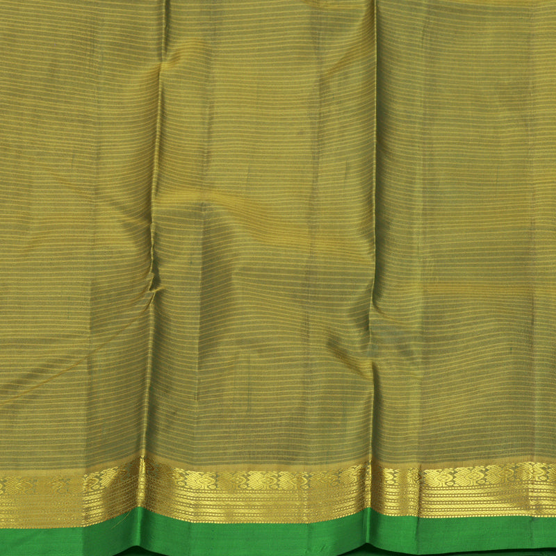 Hayagrivas Handloom Bottle Green Kanjivaram Silk Saree with Parrot Green Border KBF838H2-5