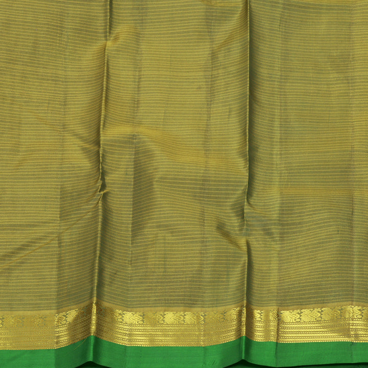 Hayagrivas Handloom Bottle Green Kanjivaram Silk Saree with Parrot Green Border KBF838H2-5