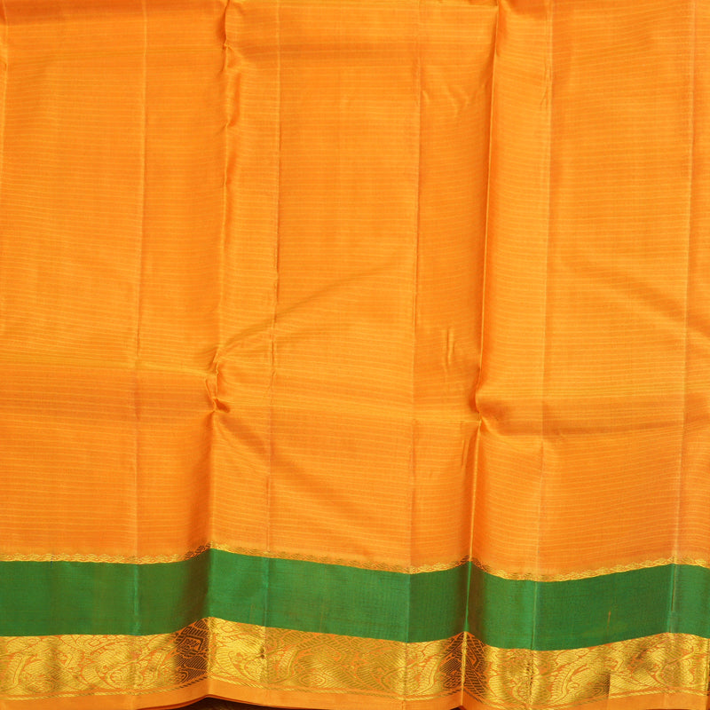 Hayagrivas Handloom Pink Kanjivaram Silk Saree with Green &amp; Orange Border KBF838H2-7