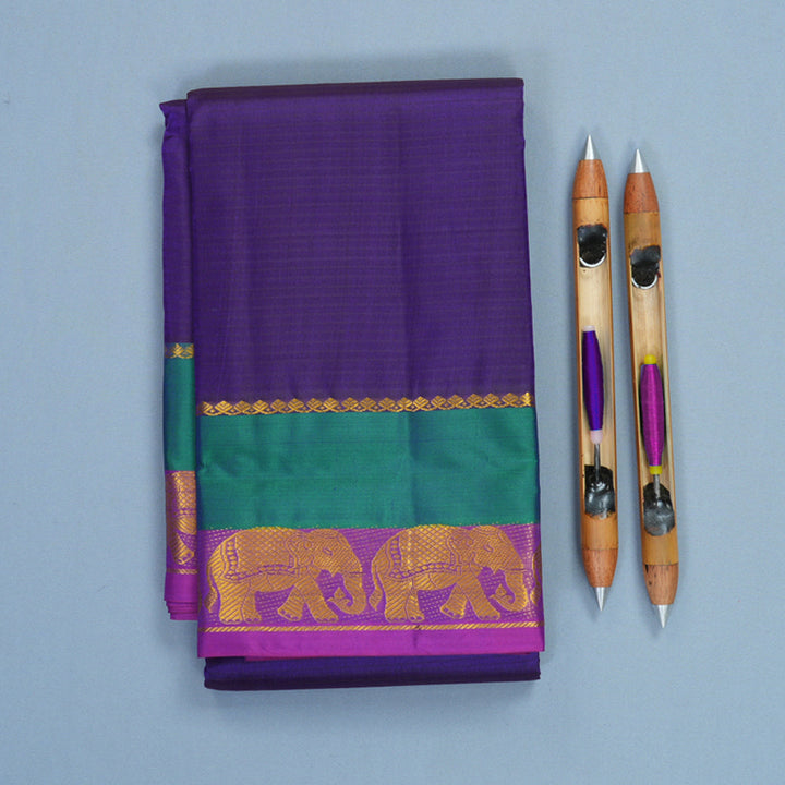 Hayagrivas Handloom Violet Kanjivaram Silk Sare KBF838H2-8