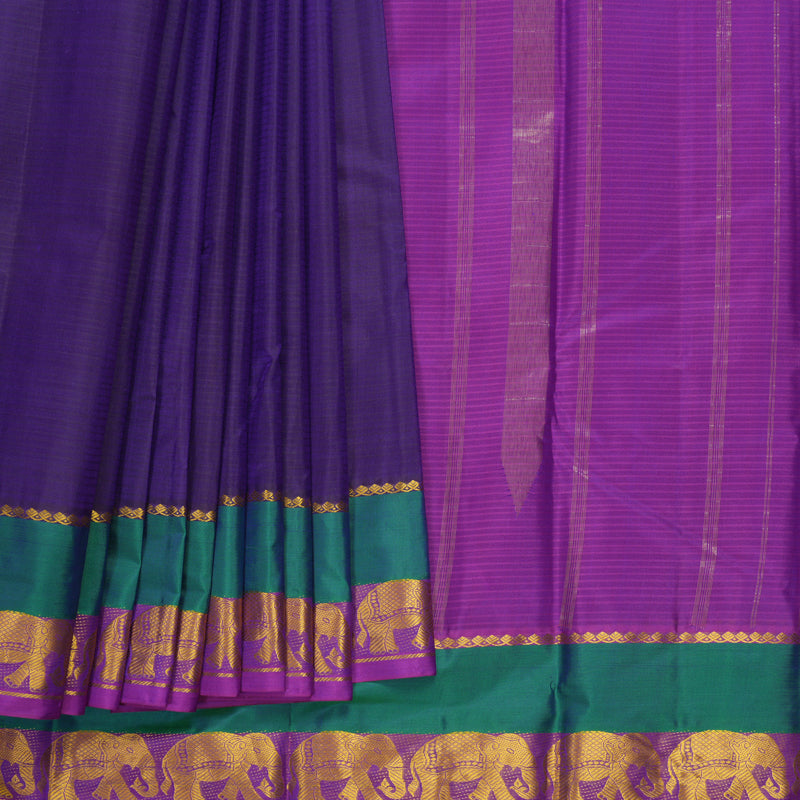 Hayagrivas Handloom Violet Kanjivaram Silk Sare KBF838H2-8