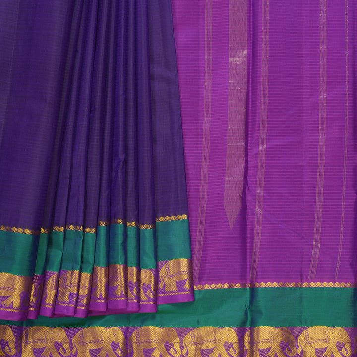 Hayagrivas Handloom Violet Kanjivaram Silk Sare KBF838H2-8