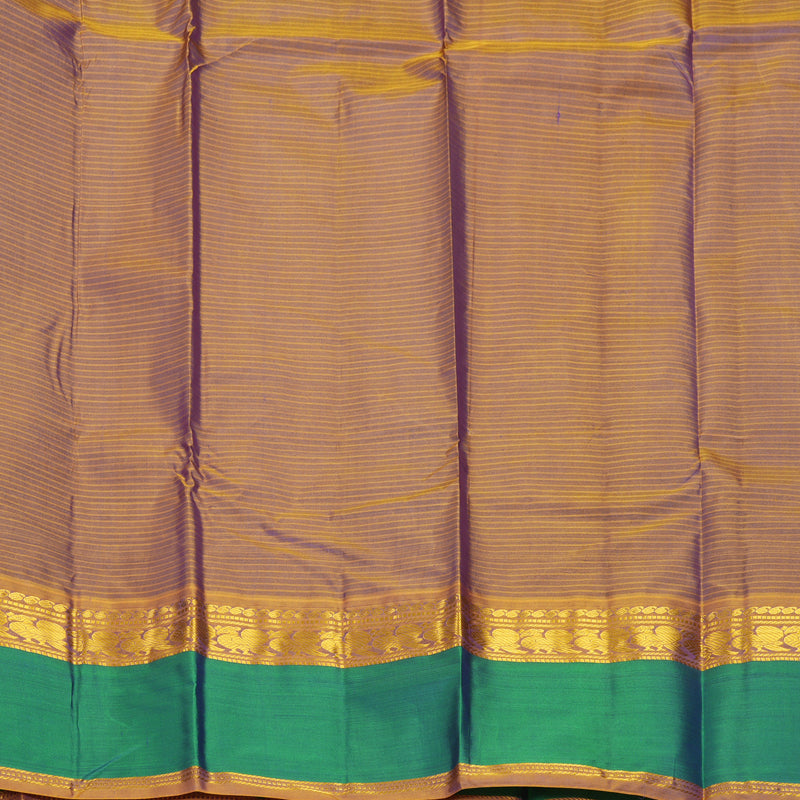 Hayagrivas Handloom Purple Kanjivaram Silk Saree with Aqua Green Border KBF838H2-9