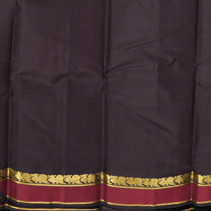 Hayagrivas Handloom Wine Purple Kanjivaram Silk Saree with Maroon Border KBF838H3-3