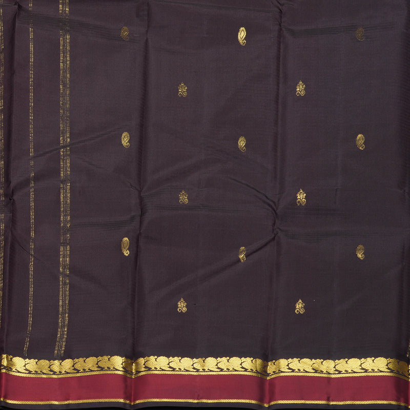 Hayagrivas Handloom Wine Purple Kanjivaram Silk Saree with Maroon Border KBF838H3-3