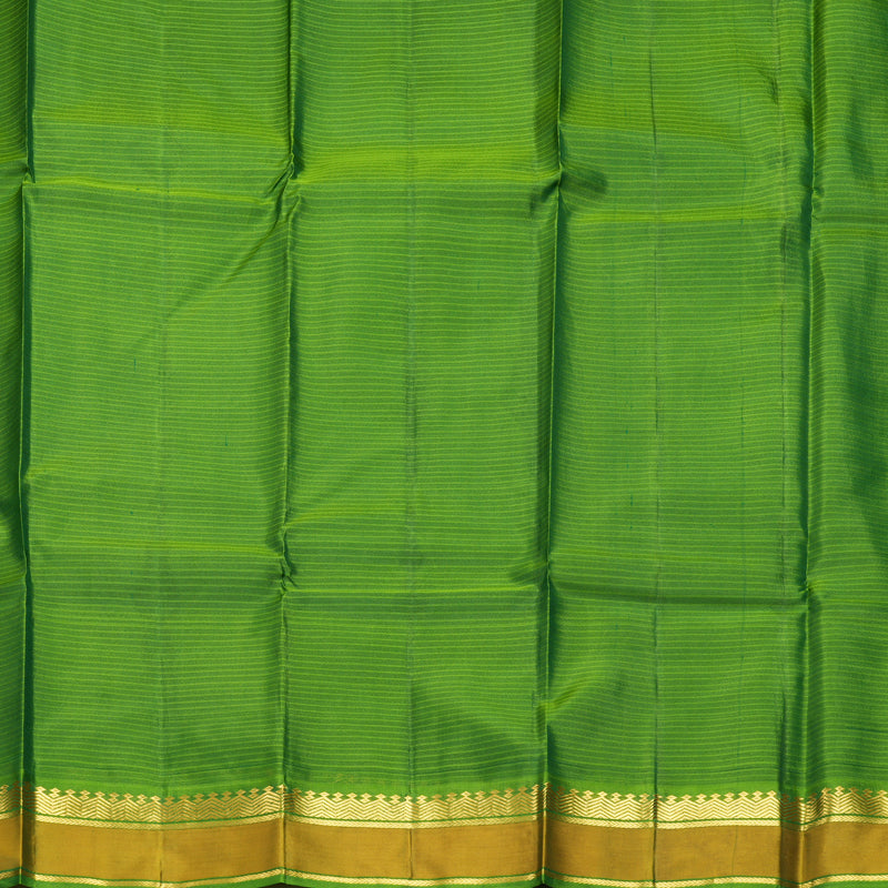 Hayagrivas Handloom Bottle Green Kanjivaram Silk Saree with Leaf Green Border KBF838H3-5