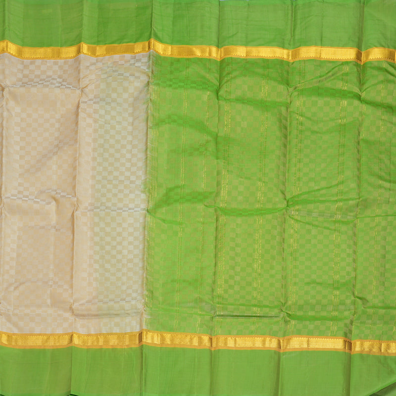 Hayagrivas Handloom Sandal Kanjivaram Silk Saree with Parrot Green Border KBF838H4-3