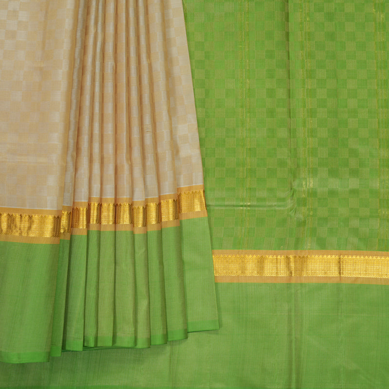 Hayagrivas Handloom Sandal Kanjivaram Silk Saree with Parrot Green Border KBF838H4-3