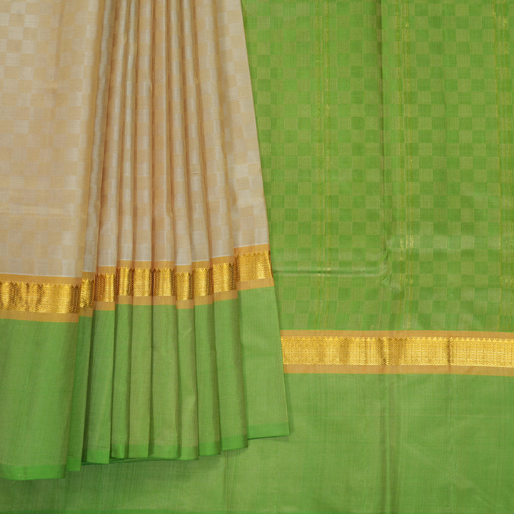 Hayagrivas Handloom Sandal Kanjivaram Silk Saree with Parrot Green Border KBF838H4-3