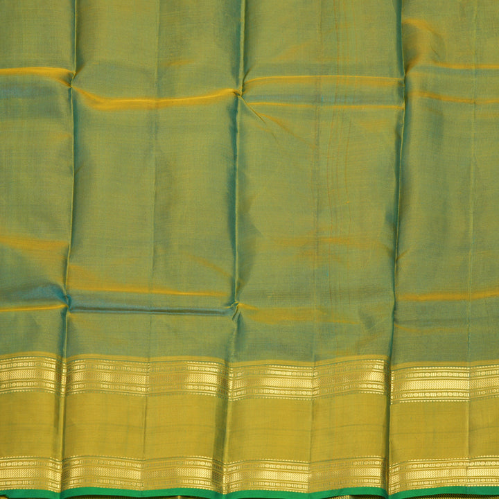 Hayagrivas Handloom Sky Blue Kanjivaram Silk Saree with Leaf Green Border KBF838H5-1