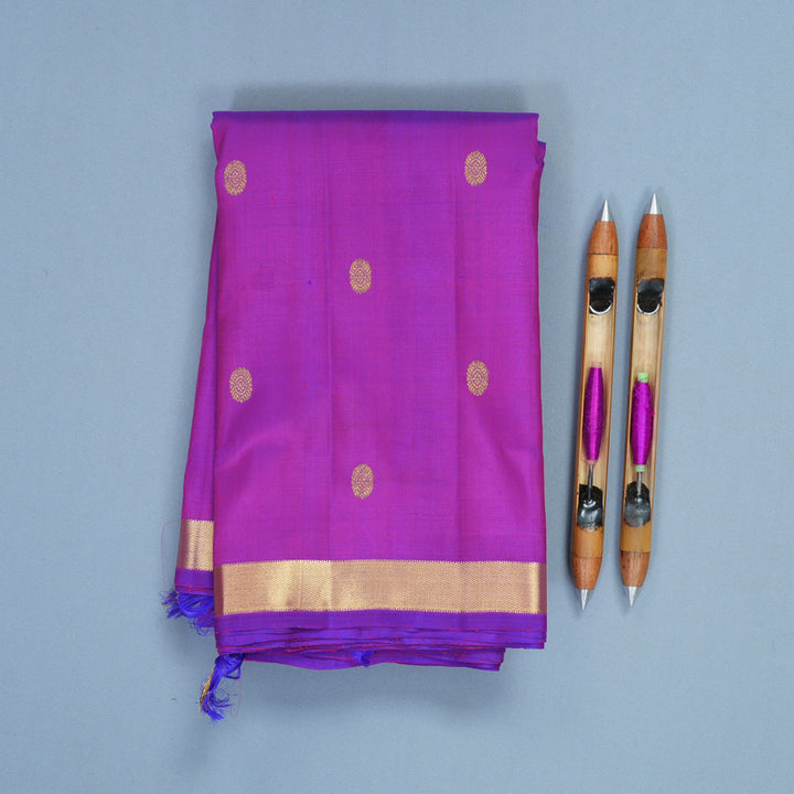 Hayagrivas Handloom Purple Kanjivaram Silk Saree KBF840H3-1