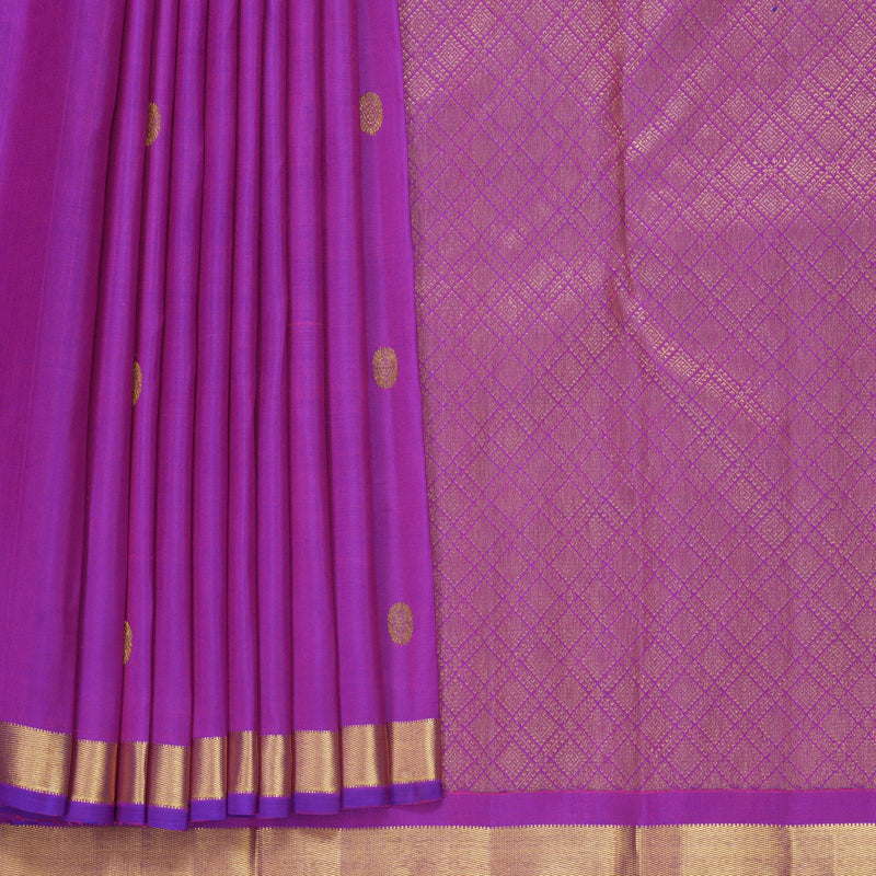 Hayagrivas Handloom Purple Kanjivaram Silk Saree KBF840H3-1
