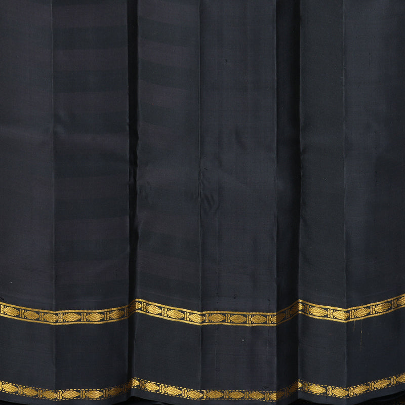 Hayagrivas Handloom Red &amp; Orange Checks Kanjivaram Silk Saree with Black Border KBF840H7-1