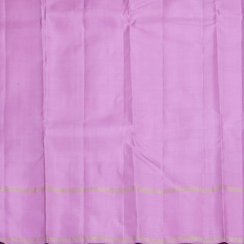 Hayagrivas Handloom Green Checks Kanjivaram Silk Saree with Lavender-Pink Border KBF840H8-1