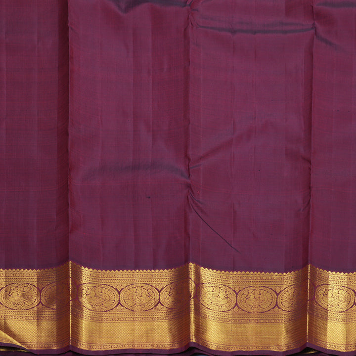 Hayagrivas Handloom Sandal Kanjivaram Silk Saree with Wine Purple Border KBF840H9-1