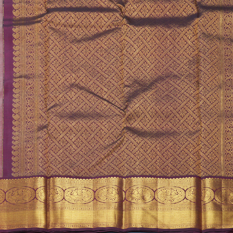 Hayagrivas Handloom Sandal Kanjivaram Silk Saree with Wine Purple Border KBF840H9-1