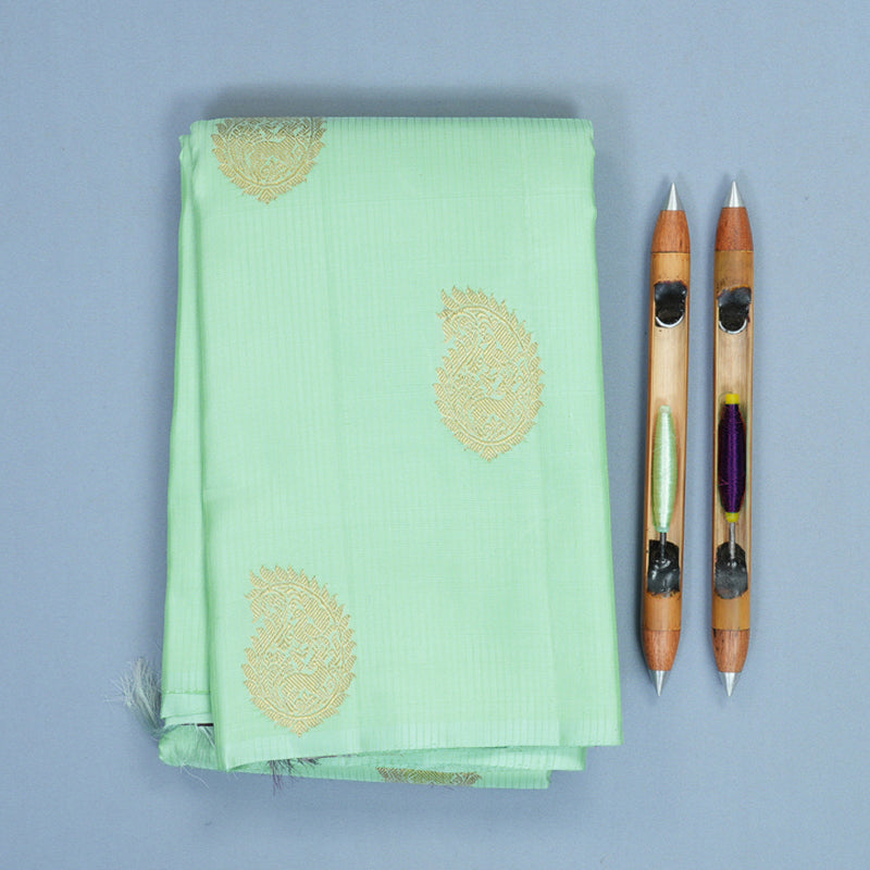 Hayagrivas Handloom Pastel Green Kanjivaram Silk Saree KBF841H1-3