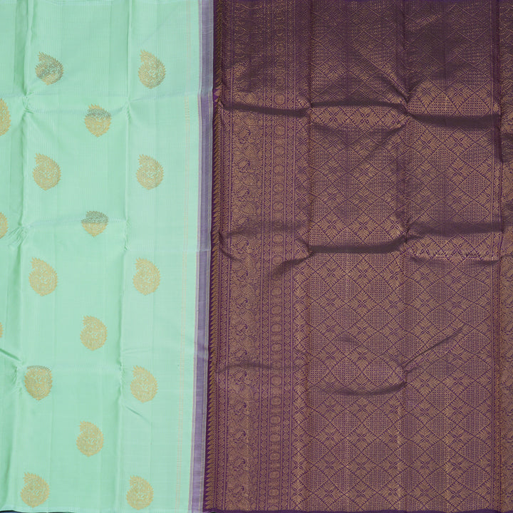 Hayagrivas Handloom Pastel Green Kanjivaram Silk Saree KBF841H1-3