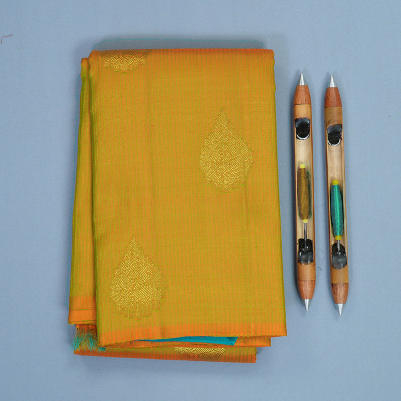 Hayagrivas Handloom Sampanga Yellow Kanjivaram Silk Saree KBF841H1-7