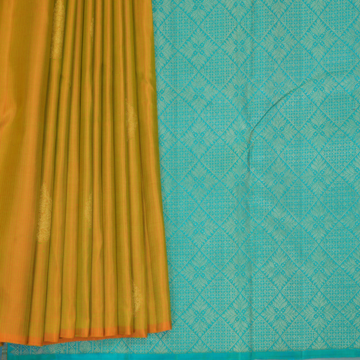 Hayagrivas Handloom Sampanga Yellow Kanjivaram Silk Saree KBF841H1-7