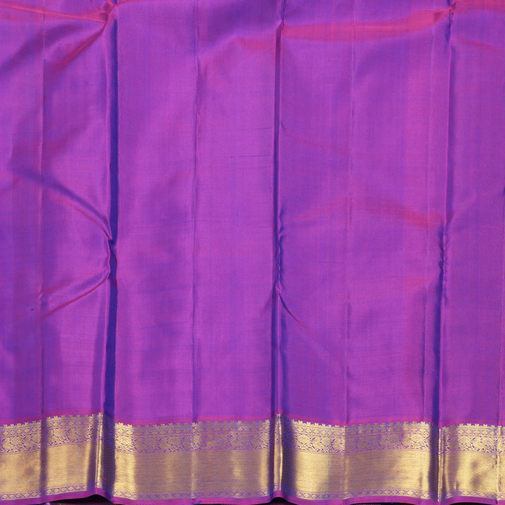 Hayagrivas Handloom Ink Blue Kanjivaram Silk Saree with Purple Border KBF851H2-1